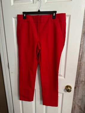 LOFT Red Cropped Ankle Pants